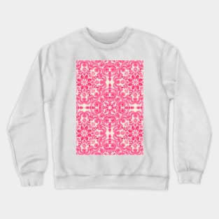 Hot Pink & Soft Cream Folk Art Pattern Crewneck Sweatshirt